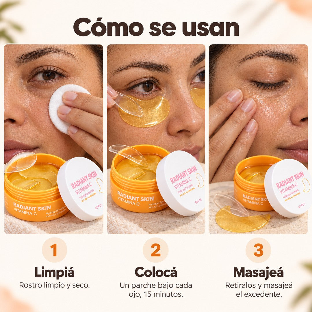 Parches de hidrogel para ojos con vitamina C